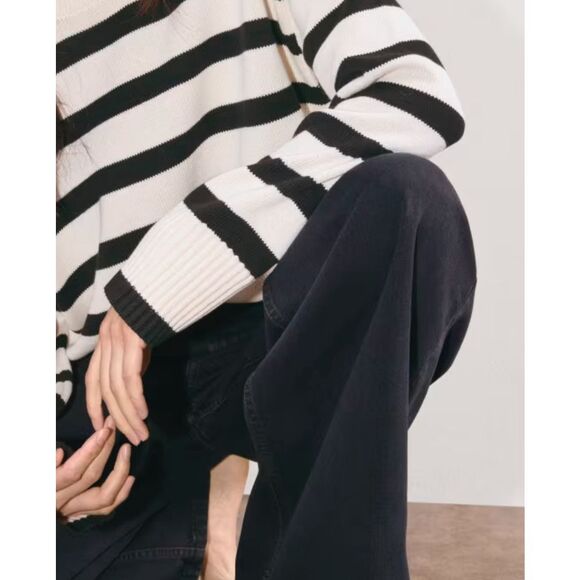 NWT Everlane Black Ink Wash Wide Leg Flared The Baggy Jeans 28 - Picture 7 of 15